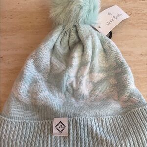 Vera Bradley Light Blue Pom-Pom Hat